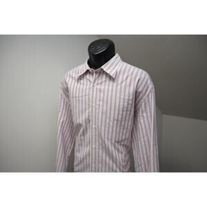 Faconnable Jeans France Dress Shirt Striped Long Sleeve Button Up Mens Size XL